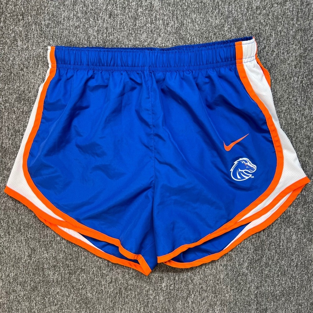 Nike Dri Fit Running Shorts Boise State Broncos Blue Orange Womens Size S
